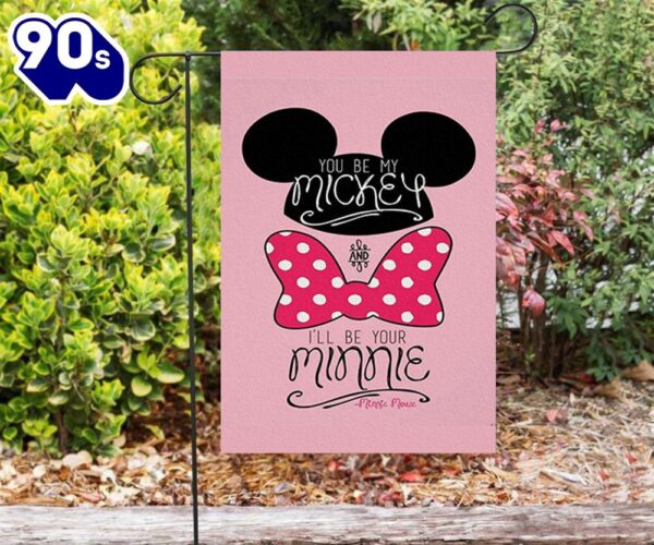 Disney Mickey Minnie Pink3 Double Sided Printing Garden Flag Mickey Christmas Flag