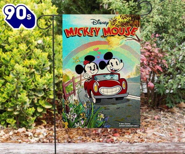 Disney Mickey Minnie Poster1 Double Sided Printing Garden Flag Mickey Christmas Flag