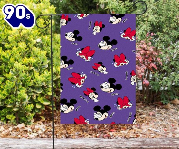 Disney Mickey Minnie Purple1 Double Sided Printing Garden Flag Mickey Christmas Flag