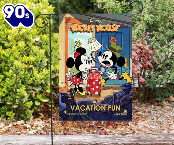 Disney Mickey Minnie Vacation Fun Double Sided Printing Garden Flag Mickey Christmas Flag