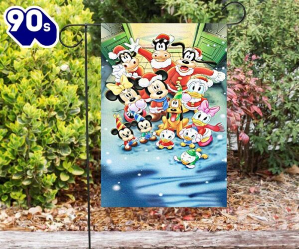 Disney Mickey Mouse Christmas Mickey Friends 16 Double Sided Printing Garden Flag Mickey Christmas Flag