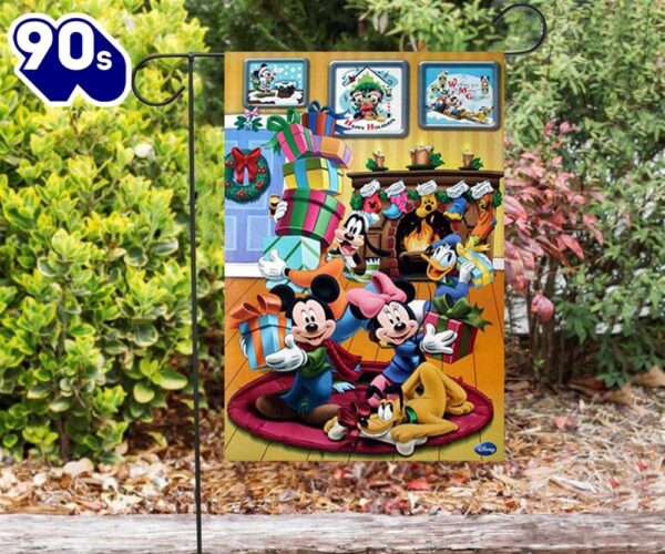 Disney Mickey Mouse Christmas Mickey Friends 8 Double Sided Printing Garden Flag Mickey Christmas Flag