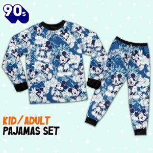 Disney Mickey Mouse Tropical Summer Beach Blue – Family Disneyland Matching Pajamas Set