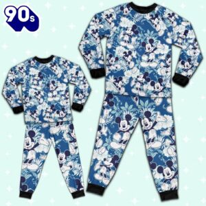 Disney Mickey Mouse Tropical Summer Beach Blue - Family Disneyland Matching Pajamas Set