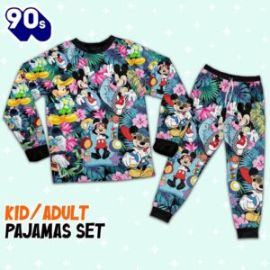 Disney Mickey Mouse Tropical Summer Vacation – Family Disneyland Matching Pajamas Set