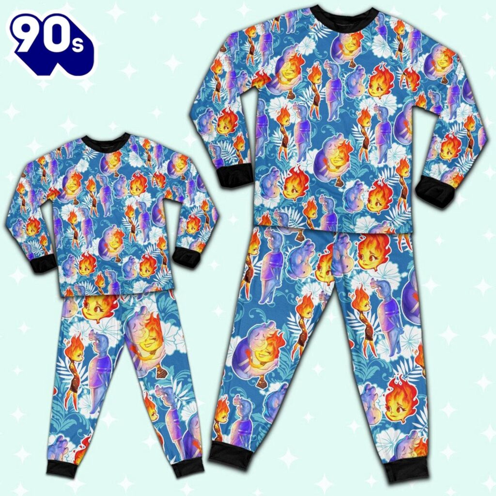 Disney Pixar Elemental Summer Beach Tropical Blue Style Pajamas Set ...