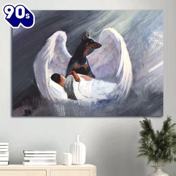 Doberman Doberman Dog Big Wings Beautiful Night Canvas Gift For Doberman Lover Canvas Wall Art  Poster Gift Christmas