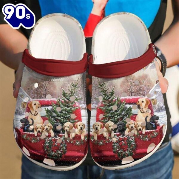 Dog Christmas Truck Gift For Fan Classic Water Rubber Clog Shoes Comfy Footwear