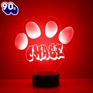 Dog Paw Print Night Light Personalized Free Led Night Lamp  Gift Christmas