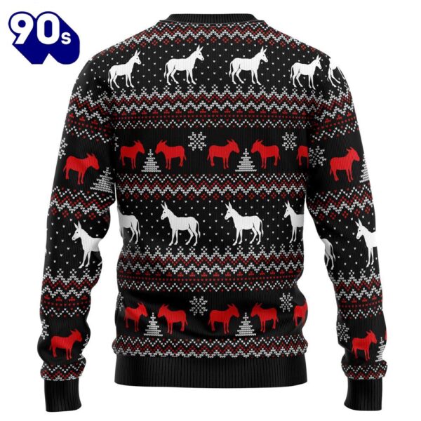 Christmas 2024  Donkeys Merry Kissmyass Ugly Christmas Sweater