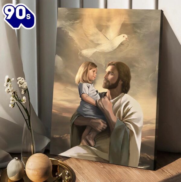 Dove Jesus Painting Jesus With Child Canvas Posters   Poster Gift Christmas