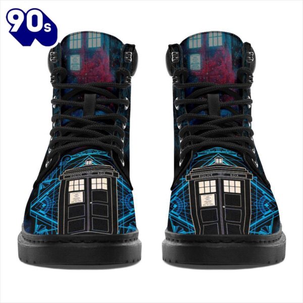 Dr Who Tardis Leather Boots Shoes Funny Gift