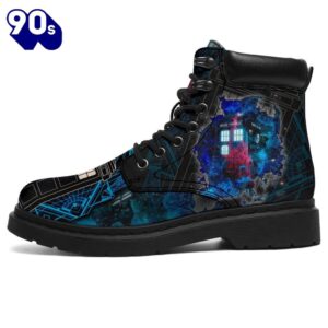 Dr Who Tardis Leather Boots Shoes Funny Gift