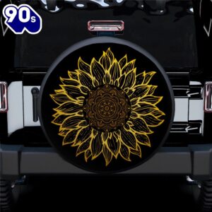 Hippie Tire Covers Drawing Sunflower…