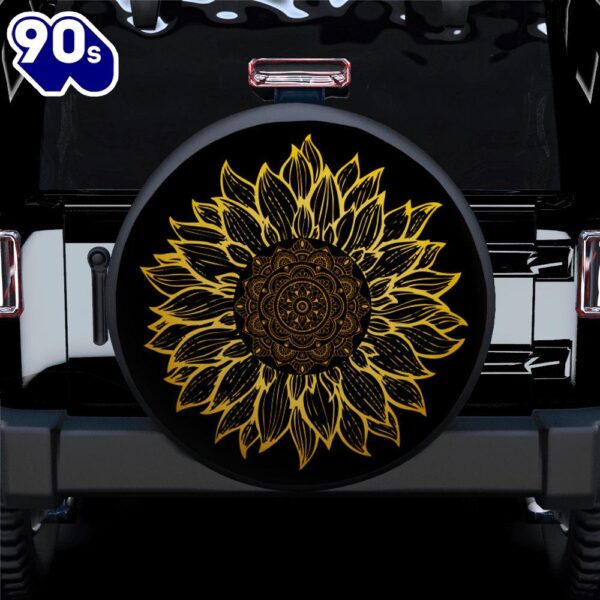 Hippie Tire Covers Drawing Sunflower Mandala Car Spare Tire Covers Gift For Campers