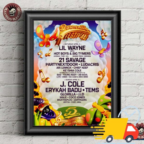 Dreamville Festival 2025 Official Poster Lineup On April 2025 Canvas