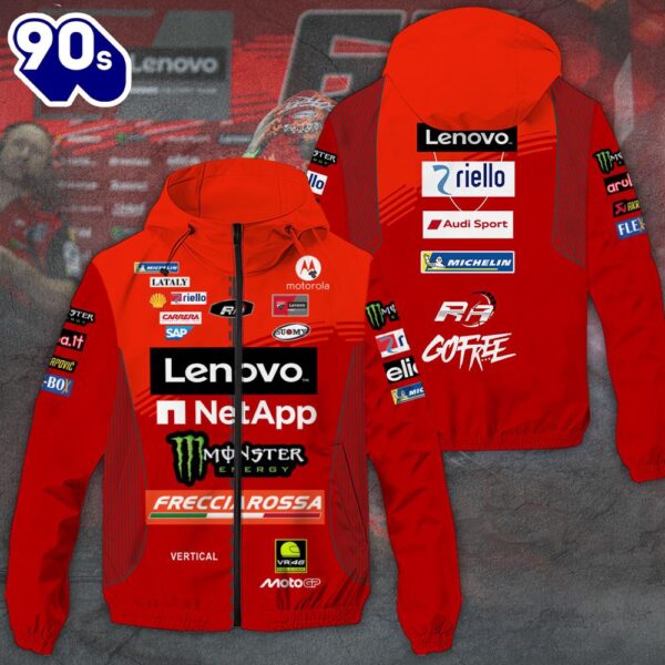 Ducati Lenovo Team x Francesco Bagnaia 3D Windbreaker Jacket For Man And Women