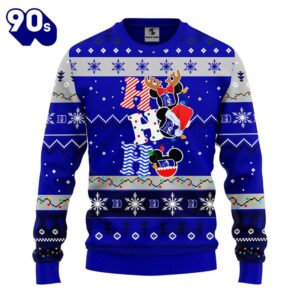 Duke Blue Devils Hohoho Mickey Christmas Ugly Sweater