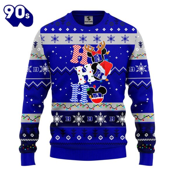 Duke Blue Devils Hohoho Mickey Christmas Ugly Sweater  Gift Christmas