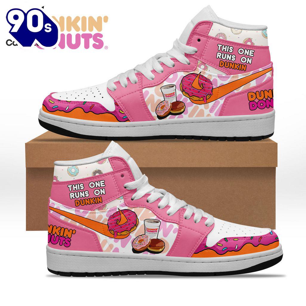 Gift Summer Dukkin Donuts Nike Pink Design Air Jordan 1 High Top Gift Summer Dukkin Donuts Nike Pink Design Air Jordan 1 High Top