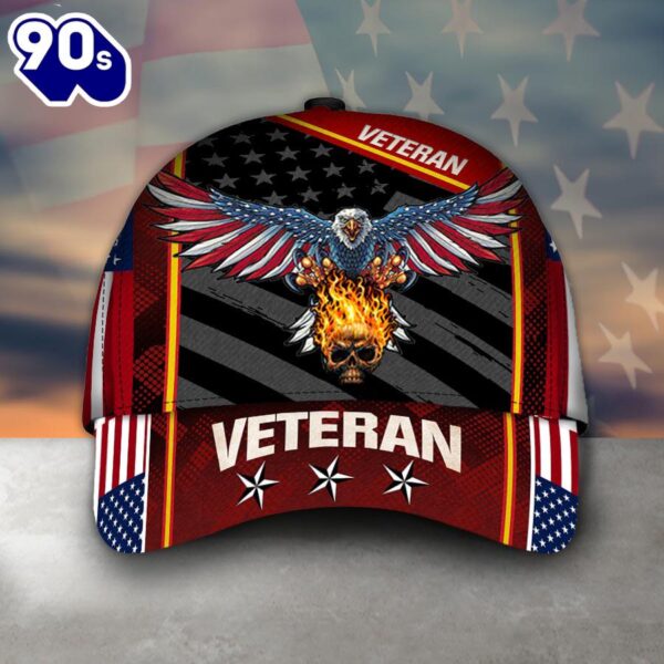 Eagle Skull American Flag Veteran Classic Cap  Gift For Veteran Day