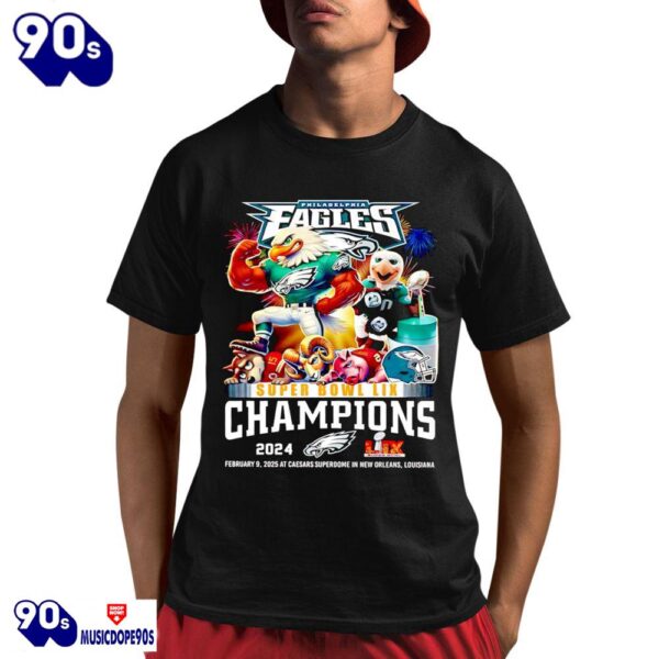 Eagles Super Bowl LIX Champions February 9 2025 AT Caesars Superdome In New Orleans Louisiana Shirt