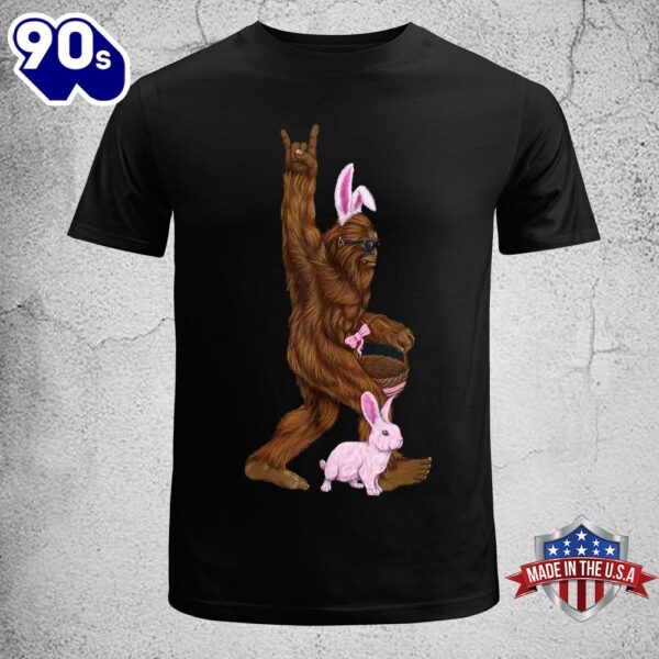 Easter Bigfoot Bunny In A Basket Is Funny For Sunday Funny Easter Shirt