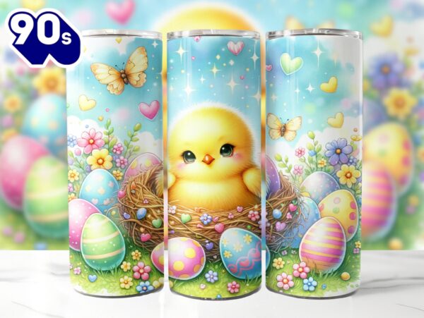 Easter Chick Nest 20 Oz Skinny Tumbler , Easter Sublimation, Easter Tumbler