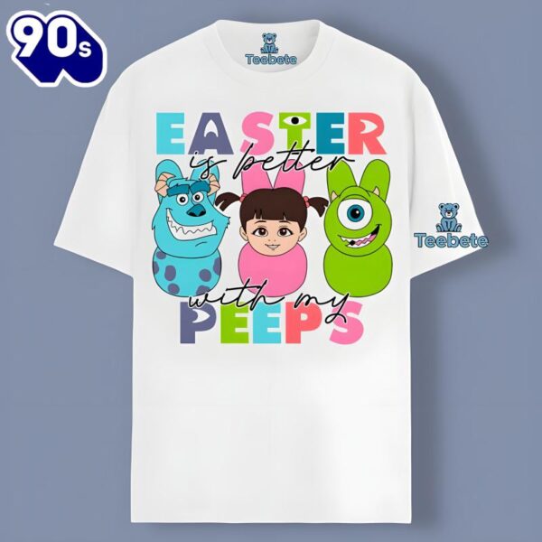 Easter Is Better With My Peeps Cartoon Character Shirt Idea