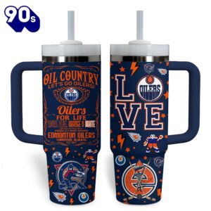 Edmonton Oilers NHL Custom Stanley Quencher 40oz Stainless Steel Tumbler With Handle  2 – NHL Tumbler 40oz