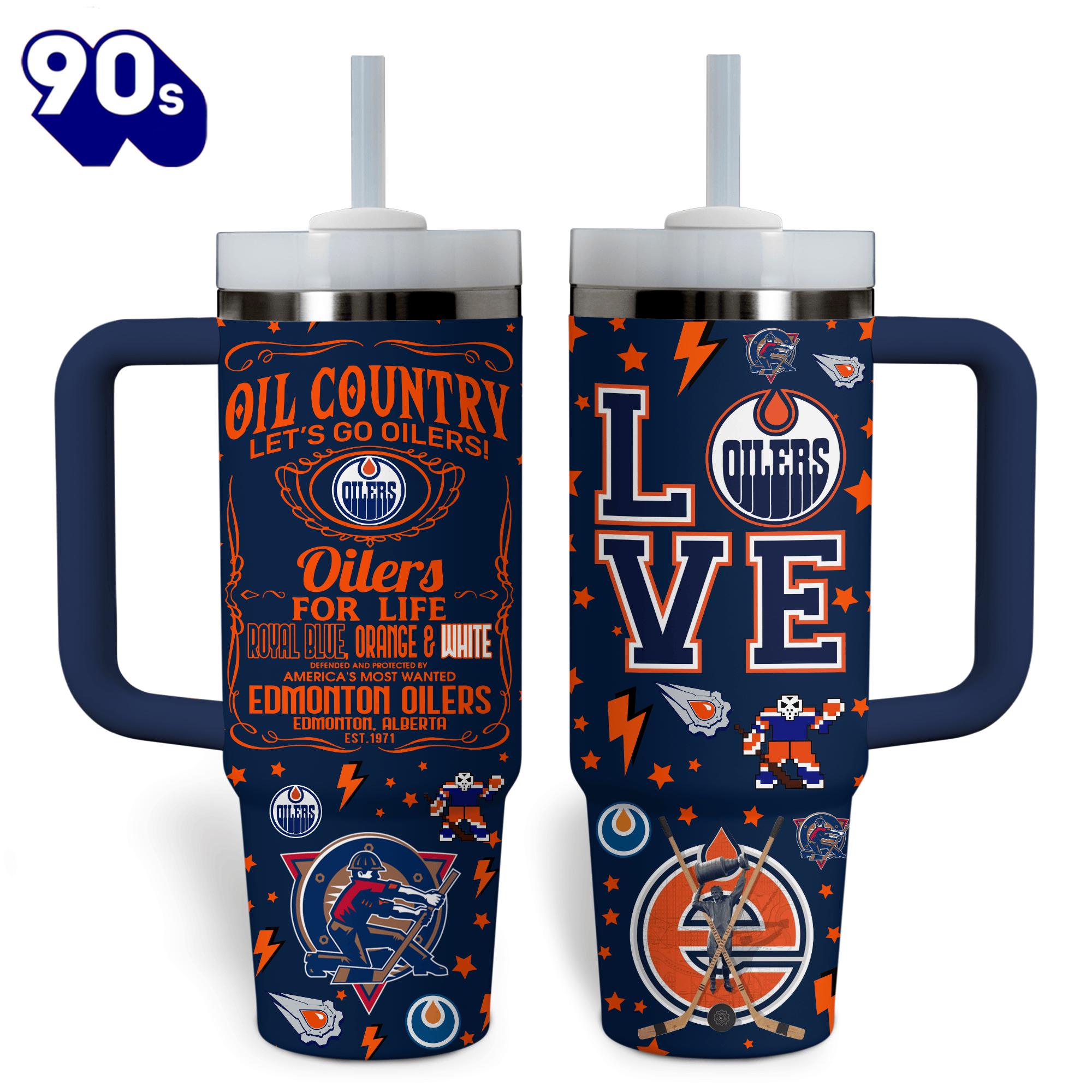 Edmonton Oilers NHL Custom Stanley Quencher 40oz Stainless Steel Tumbler With Handle 2 - NHL Tumbler 40oz Edmonton Oilers NHL Custom Stanley Quencher 40oz Stainless Steel Tumbler With Handle 2 - NHL Tumbler 40oz
