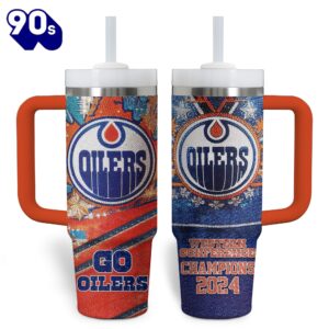 Edmonton Oilers NHL Custom Stanley Quencher 40oz Stainless Steel Tumbler With Handle   – NHL Tumbler 40oz