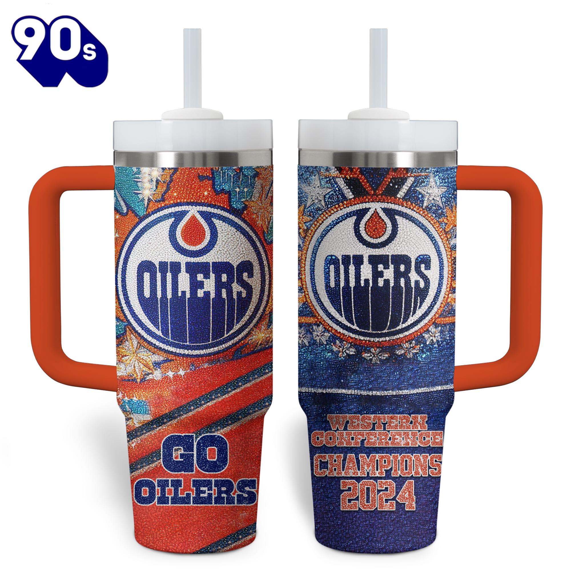 Edmonton Oilers NHL Custom Stanley Quencher 40oz Stainless Steel Tumbler With Handle - NHL Tumbler 40oz Edmonton Oilers NHL Custom Stanley Quencher 40oz Stainless Steel Tumbler With Handle - NHL Tumbler 40oz