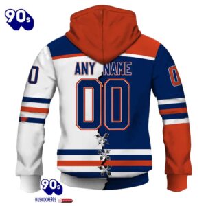 Edmonton Oilers Personalized NHL Mix Jersey Hoodie Set