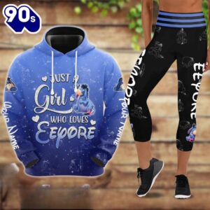 Eeyore Custom Just A Girl Hoodie And Capris Leggings Set