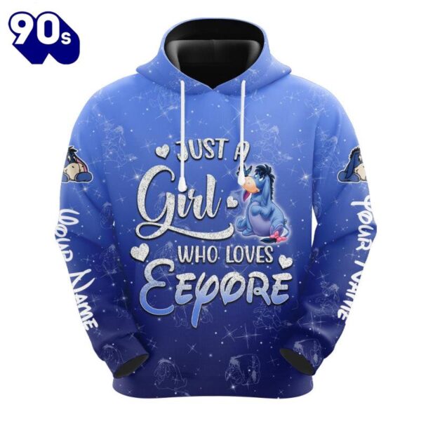 Eeyore Custom Just A Girl Hoodie And Capris Leggings Set