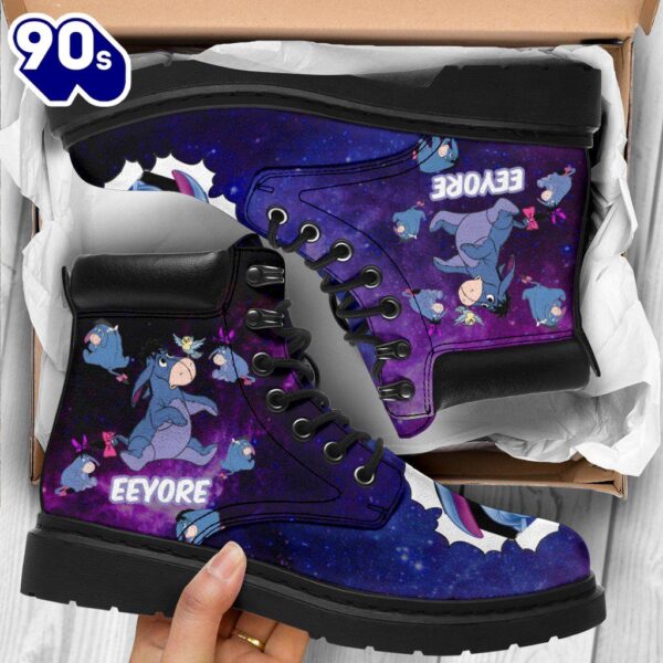 Eeyore Leather Boots Shoes Funny Custom Idea