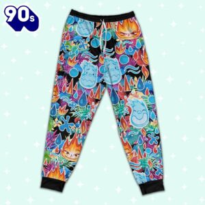 Elemental Ember and Wade Summer Tropical Pajamas Set - Movie Cartoon Holiday Pajamas