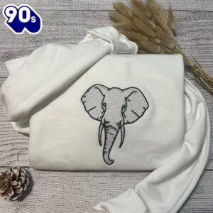 Elephant Embroidered Sweatshirt Gift Christmas