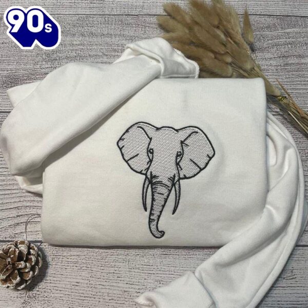 Elephant Embroidered Sweatshirt Gift Christmas