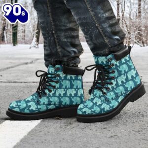 Elephant Leather Boots Animal Custom Shoes Elephant Lover Gift PT03