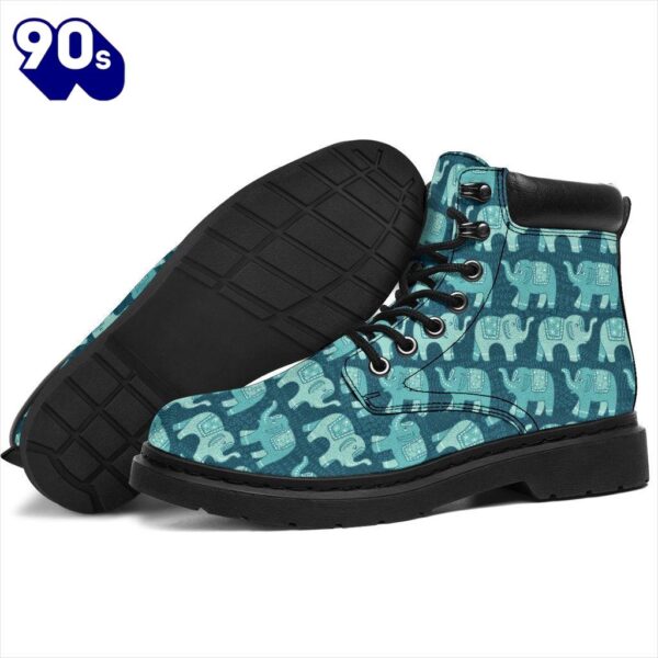 Elephant Leather Boots Animal Custom Shoes Elephant Lover Gift PT03