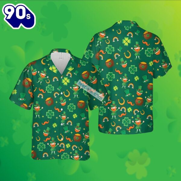 Elf Leprechaun Shamrock St Patrick Green Holi Hawaiian Shirts 2025