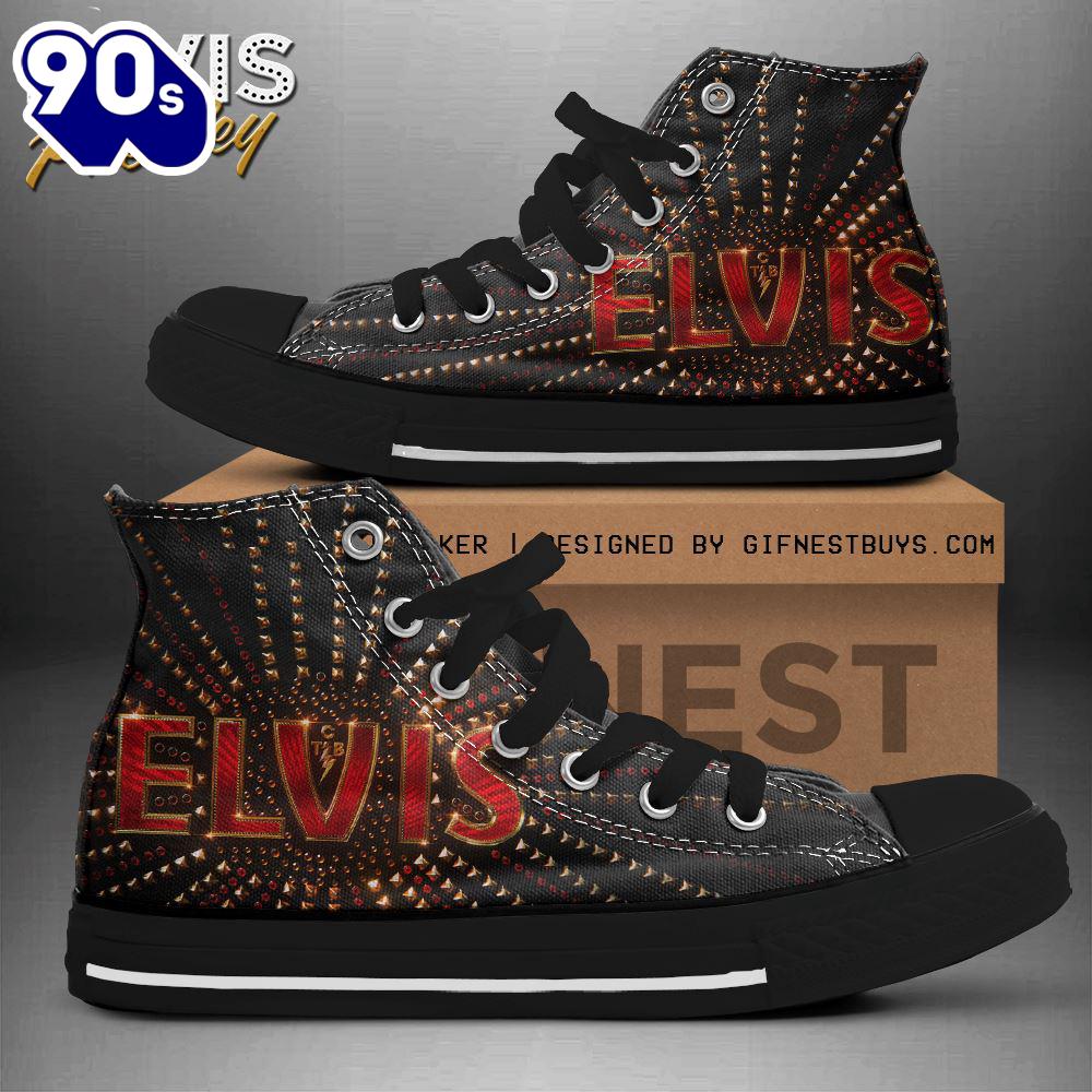 Elvis Presley Beaded Shoes, Elvis Presley High Top Canvas Shoes For Fans Elvis Presley Beaded Shoes, Elvis Presley High Top Canvas Shoes For Fans
