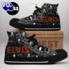 Elvis Presley Black Shoes, Elvis Presley High Top Canvas Shoes For Fans