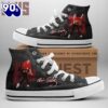 Elvis Presley Pose Shoes, Elvis Presley High Top Canvas Shoes For Fans