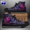 Elvis Presley Purple Shoes, Elvis Presley High Top Canvas Shoes For Fans