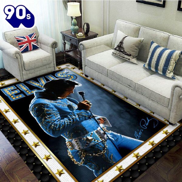 Merry Christmas  Elvis Presley Rectangular Rug Christmas For Fans