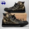 Elvis Presley Yellow Shoes, Elvis Presley High Top Canvas Shoes For Fans