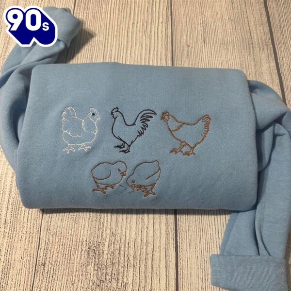 Embroidered Chicken Sweatshirts Gift Christmas